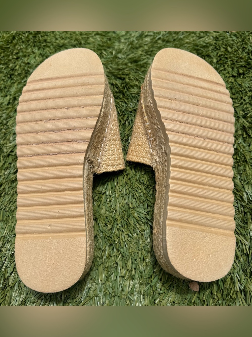 Never worn Woven Slide Sandals in Natural Tan - Picture 6 of 7